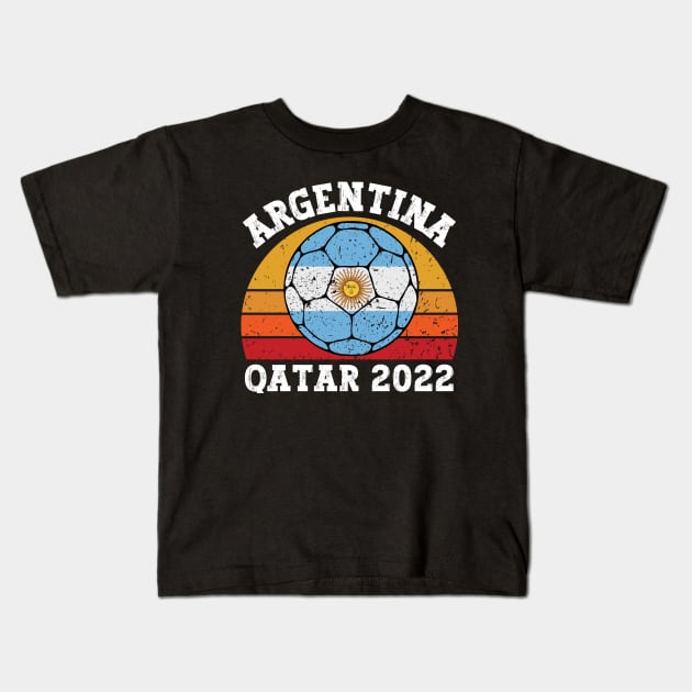 Argentina Qatar 2022 Kids T-Shirt by footballomatic